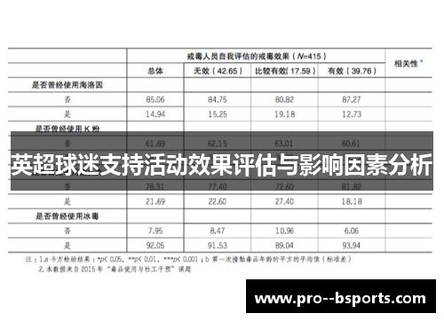 英超球迷支持活动效果评估与影响因素分析
